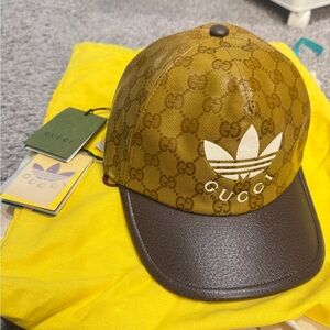 Gucci Gold and Brown Logo Cap